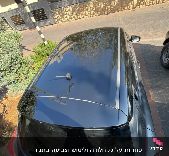 גג רכב כהה עם אנטנה קטנה